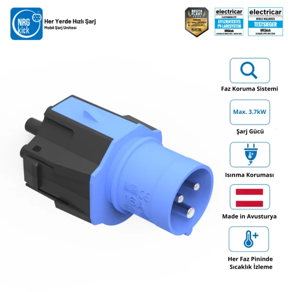 NRGkick Akıllı Dönüştürücü | NGRkick 220 Volt 16A 3 Kutuplu 3.7kW